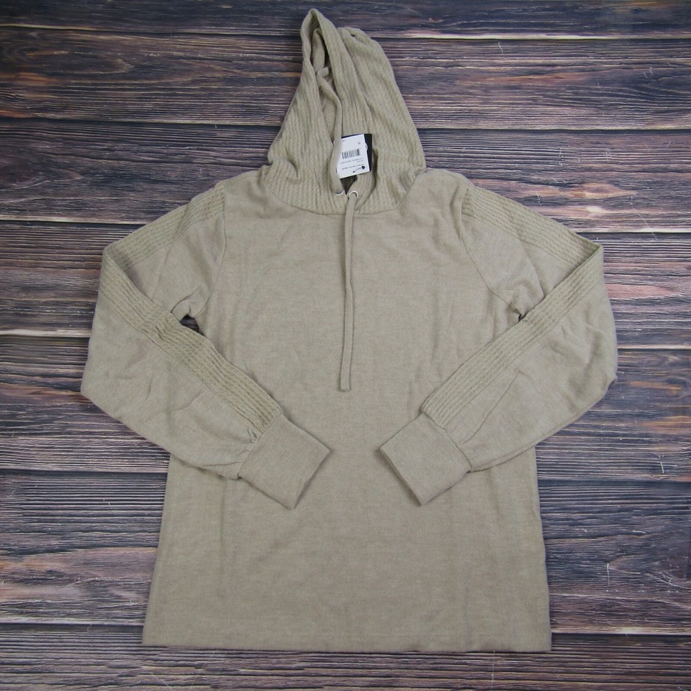 2 Liv NEW Womens Small Beige Hoodie Sweater Sweatshirt Basic